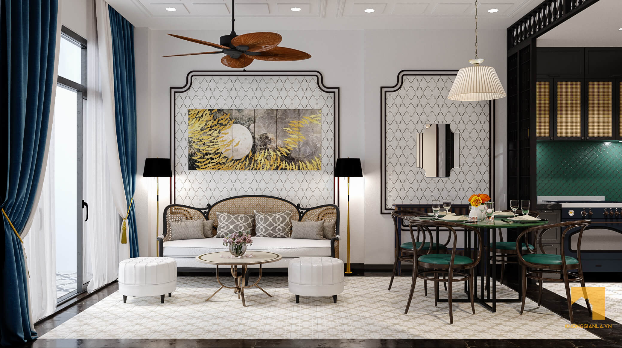Top 5 thiết kế nội thất chung cư đẹp tháng 10 (P3) - Phong cách Indochine